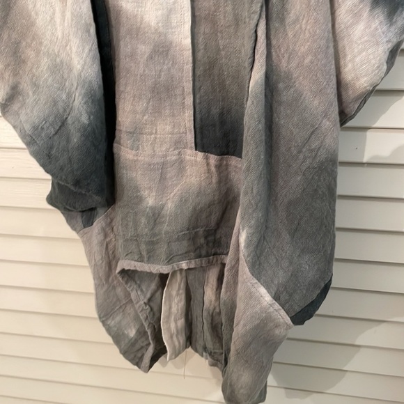 L!NK x OGI ANTUNAC Multicolor Gray Button Up Hooded Bubble Dress Pockets Unique - Picture 4 of 16